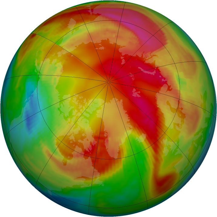 Arctic ozone map for 13 February 1981